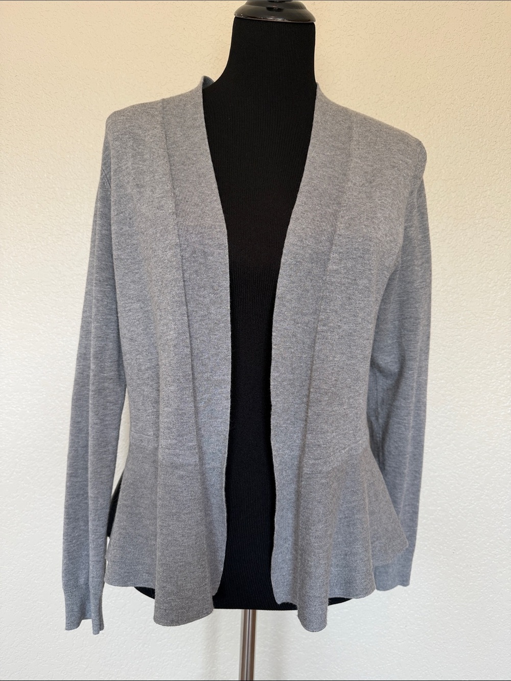 White House Black Market Gray Open-Front Women's Cardigan